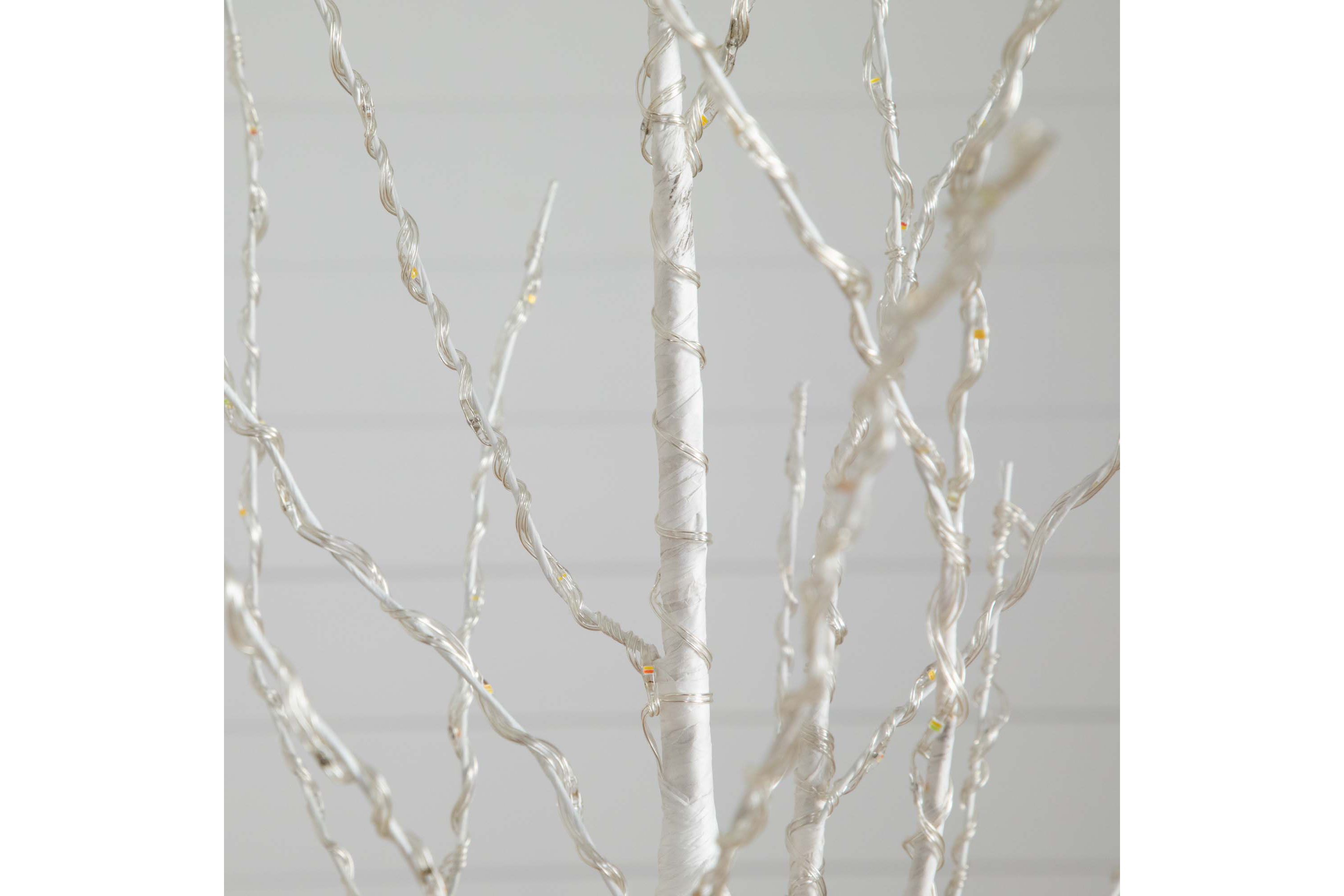6ft. Pre-Lit Artificial White Birch Tree with 400 Color Changing LED Lights
