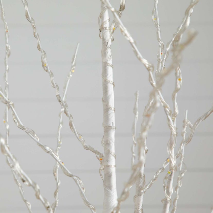 6ft. Pre-Lit Artificial White Birch Tree with 400 Color Changing LED Lights