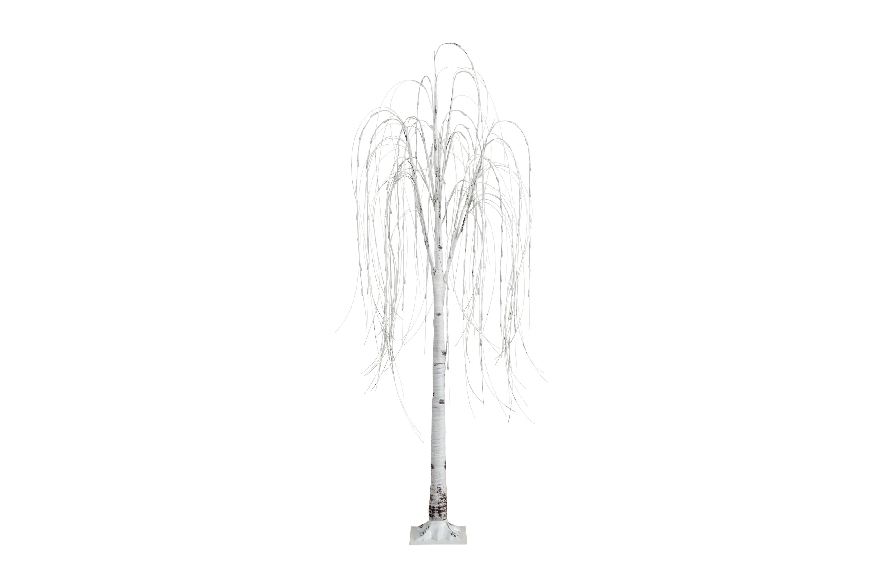 6ft. Pre-Lit Artificial White Weeping Willow Tree with 160 Warm White LED Lights