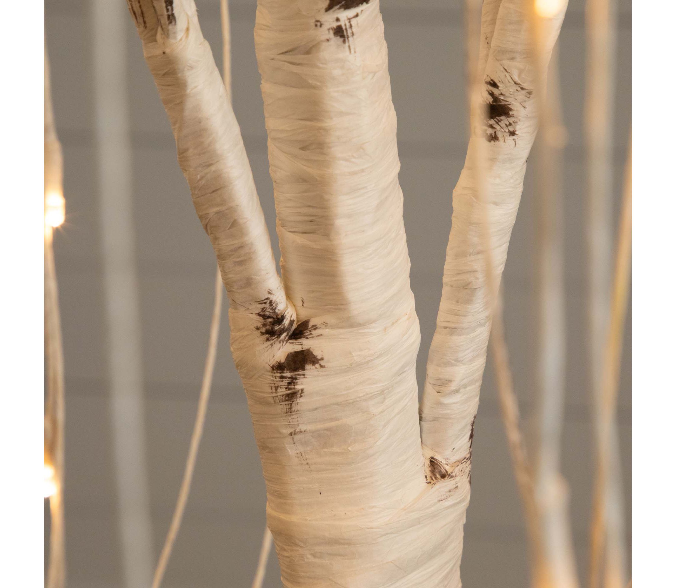 6ft. Pre-Lit Artificial White Weeping Willow Tree with 160 Warm White LED Lights