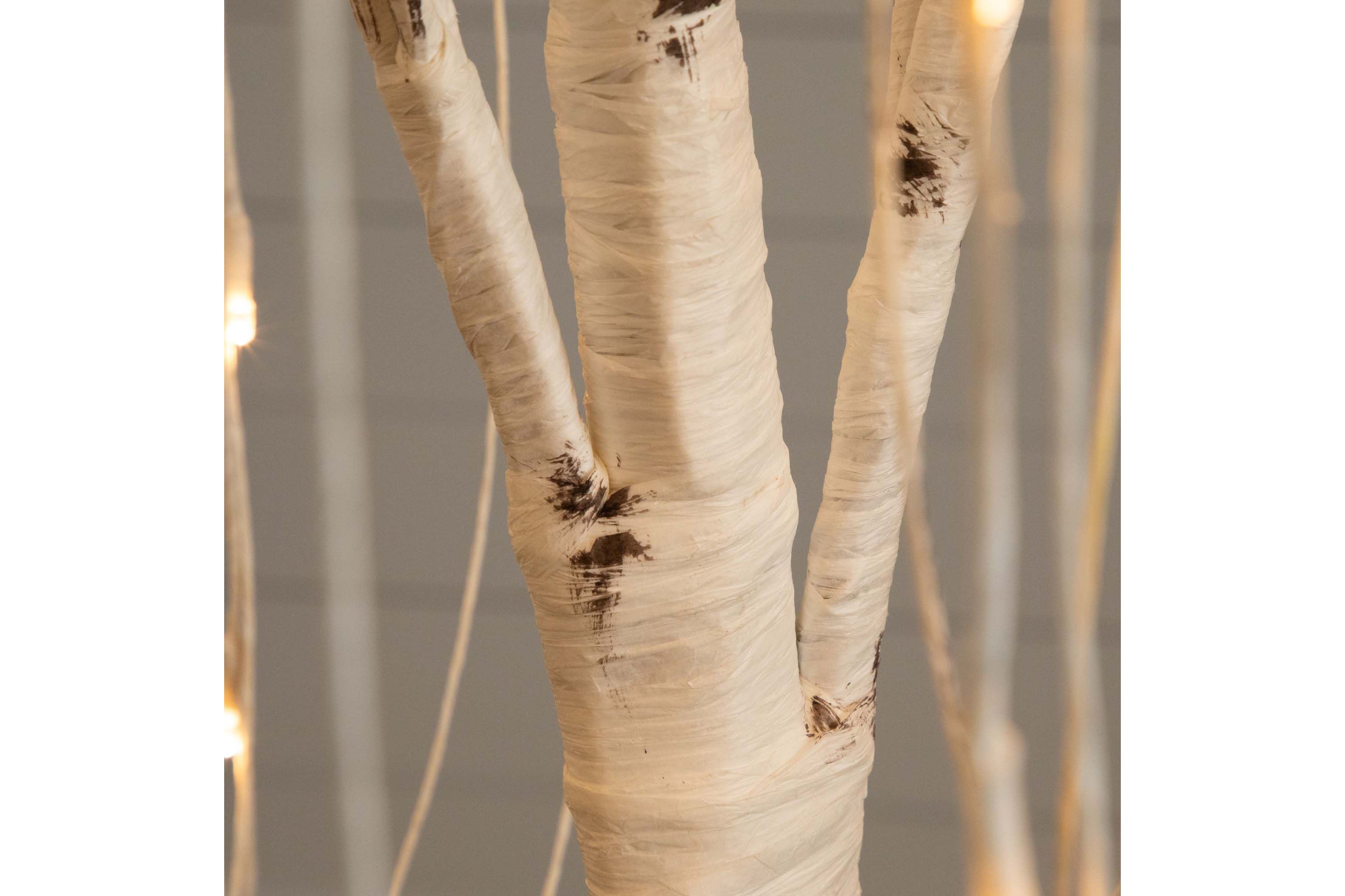 6ft. Pre-Lit Artificial White Weeping Willow Tree with 160 Warm White LED Lights
