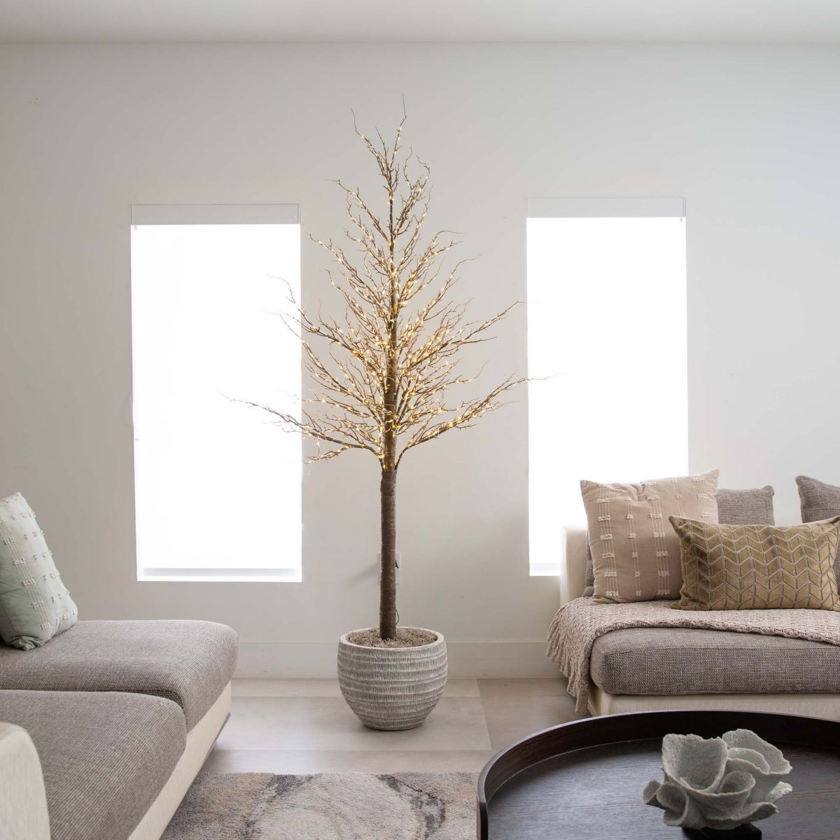 6ft. Pre-Lit Artificial Twig Tree with 480 Warm White LED Lights