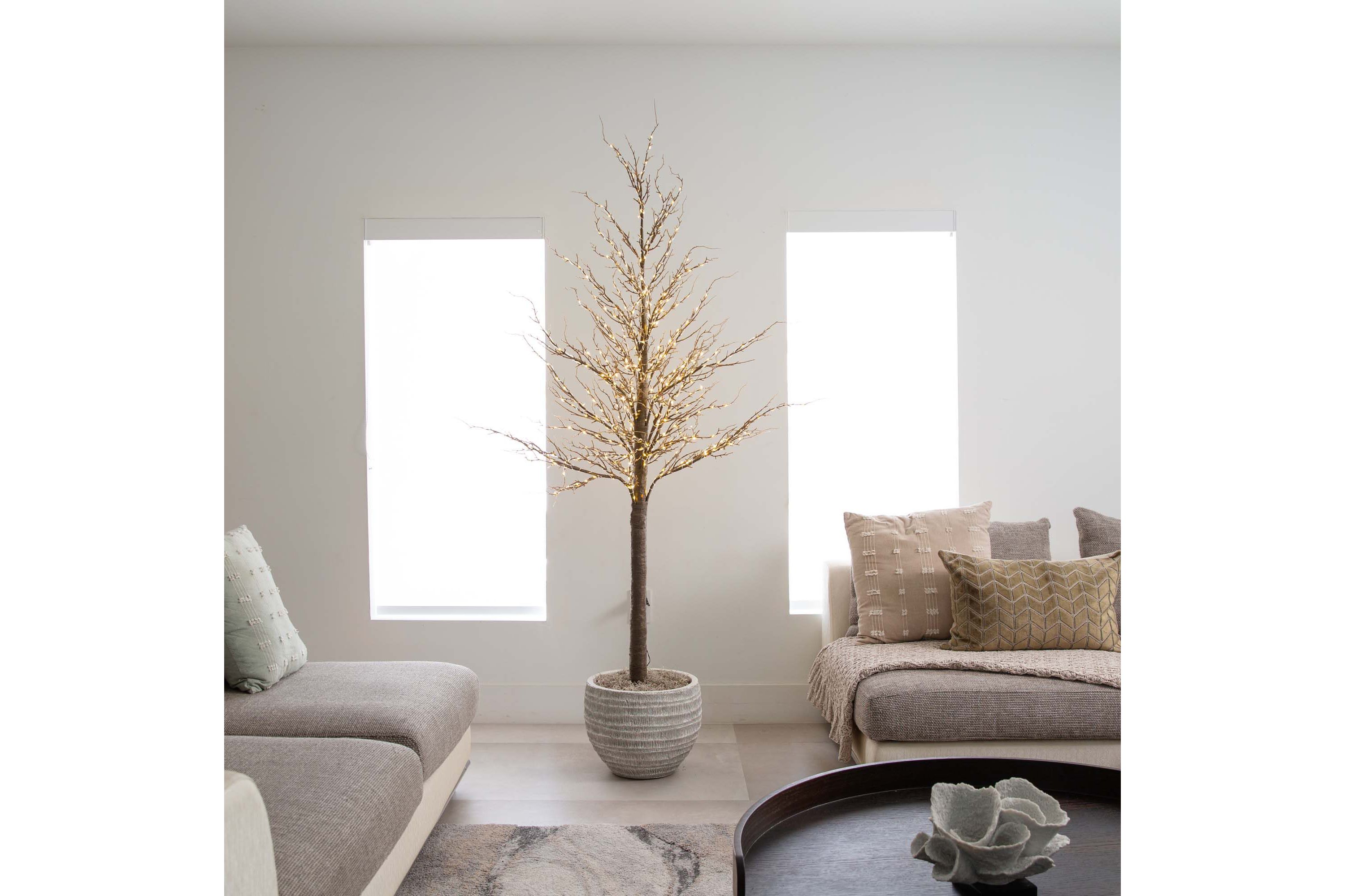 6ft. Pre-Lit Artificial Twig Tree with 480 Warm White LED Lights