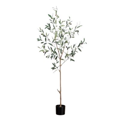 Nearly Natural 5-Foot Artificial Slim Minimalist Olive Tree, Green