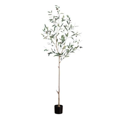 Nearly Natural 6-Foot Artificial Slim Minimalist Olive Tree, Green