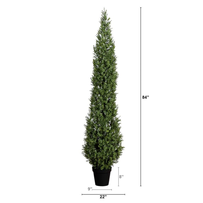 7-Foot UV Resistant Artificial Boxwood Topiary Tree (Indoor/Outdoor)
