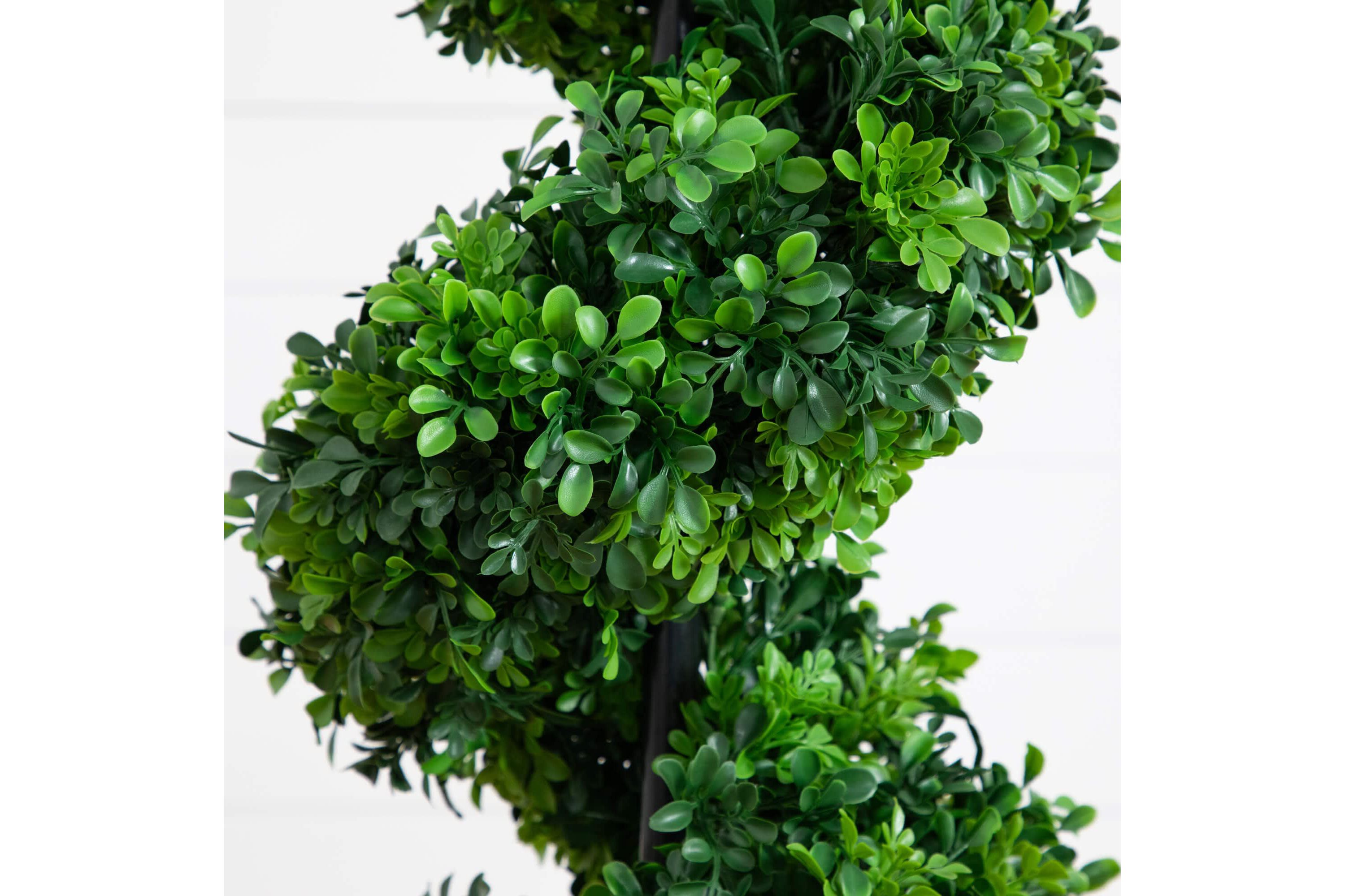 5-Foot UV Resistant Boxwood Spiral Topiary Artificial Tree in Decorative Planter (Indoor/Outdoor)