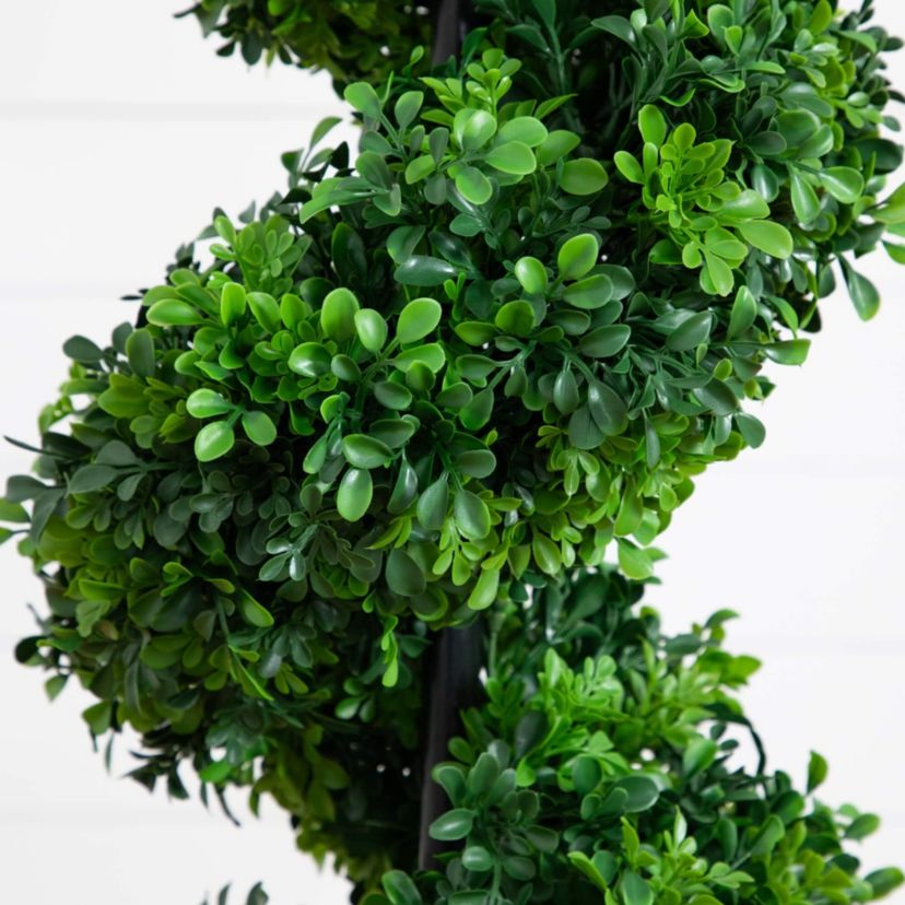 5-Foot UV Resistant Boxwood Spiral Topiary Artificial Tree in Decorative Planter (Indoor/Outdoor)