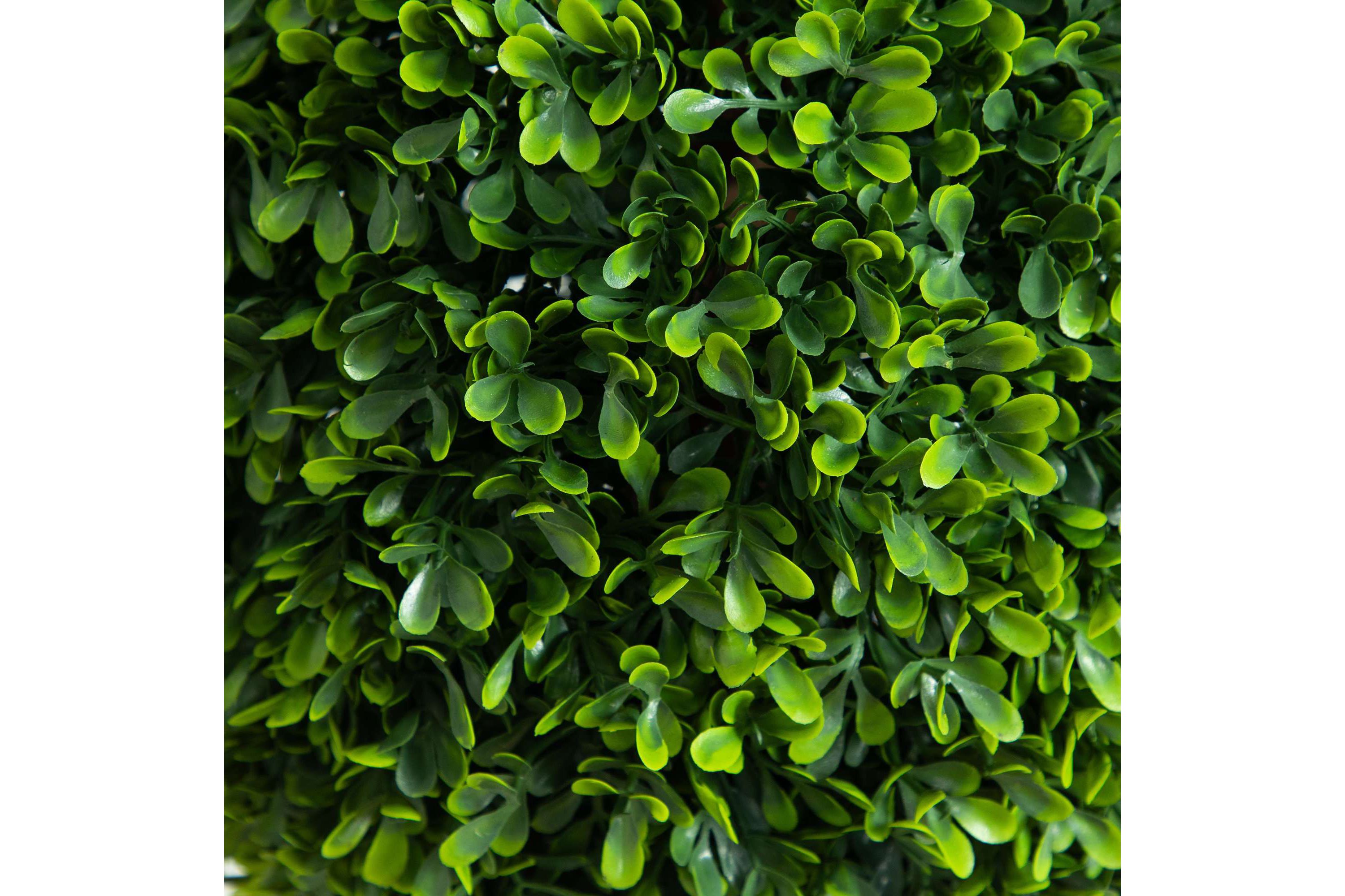 3-Foot UV Resistant Artificial Double Ball Boxwood Topiary with Integrated Ground Stake (Indoor/Outdoor) - Set of 2