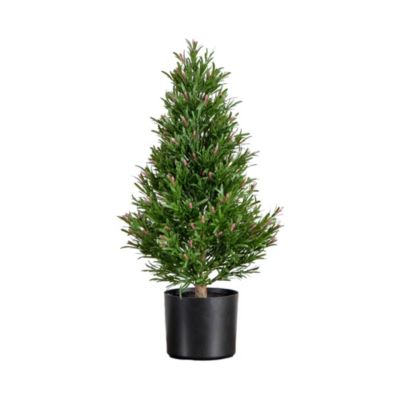 Nearly Natural 2-Foot UV Resistant Artificial Rosemary Cone Topiary Tree (Indoor/Outdoor), Green