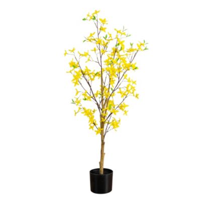 Nearly Natural 4-Foot Artificial Forsythia Tree, Yellow