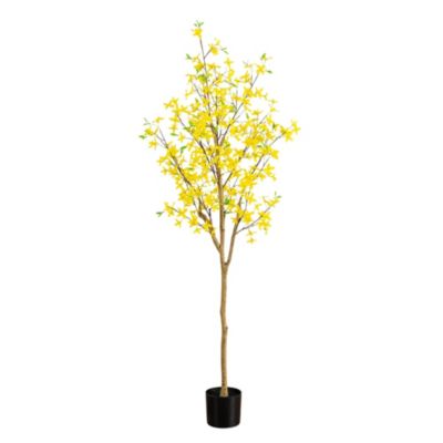 Nearly Natural 6-Foot Artificial Forsythia Tree, Yellow