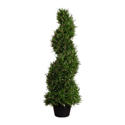 Nearly Natural 3-Foot UV Resistant Artificial Rosemary Spiral Topiary Tree (Indoor/Outdoor), Green