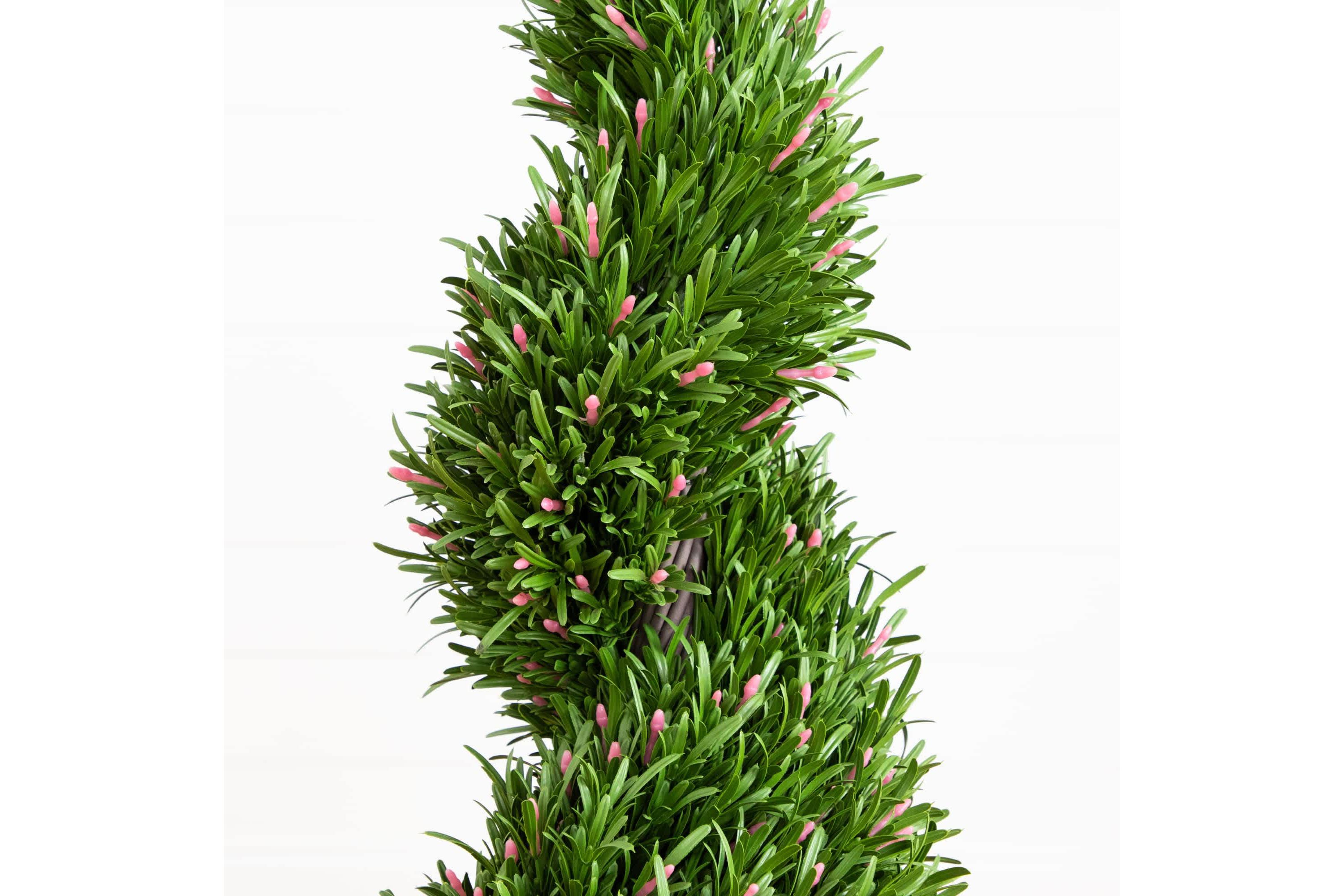 3-Foot UV Resistant Artificial Rosemary Spiral Topiary Tree (Indoor/Outdoor)