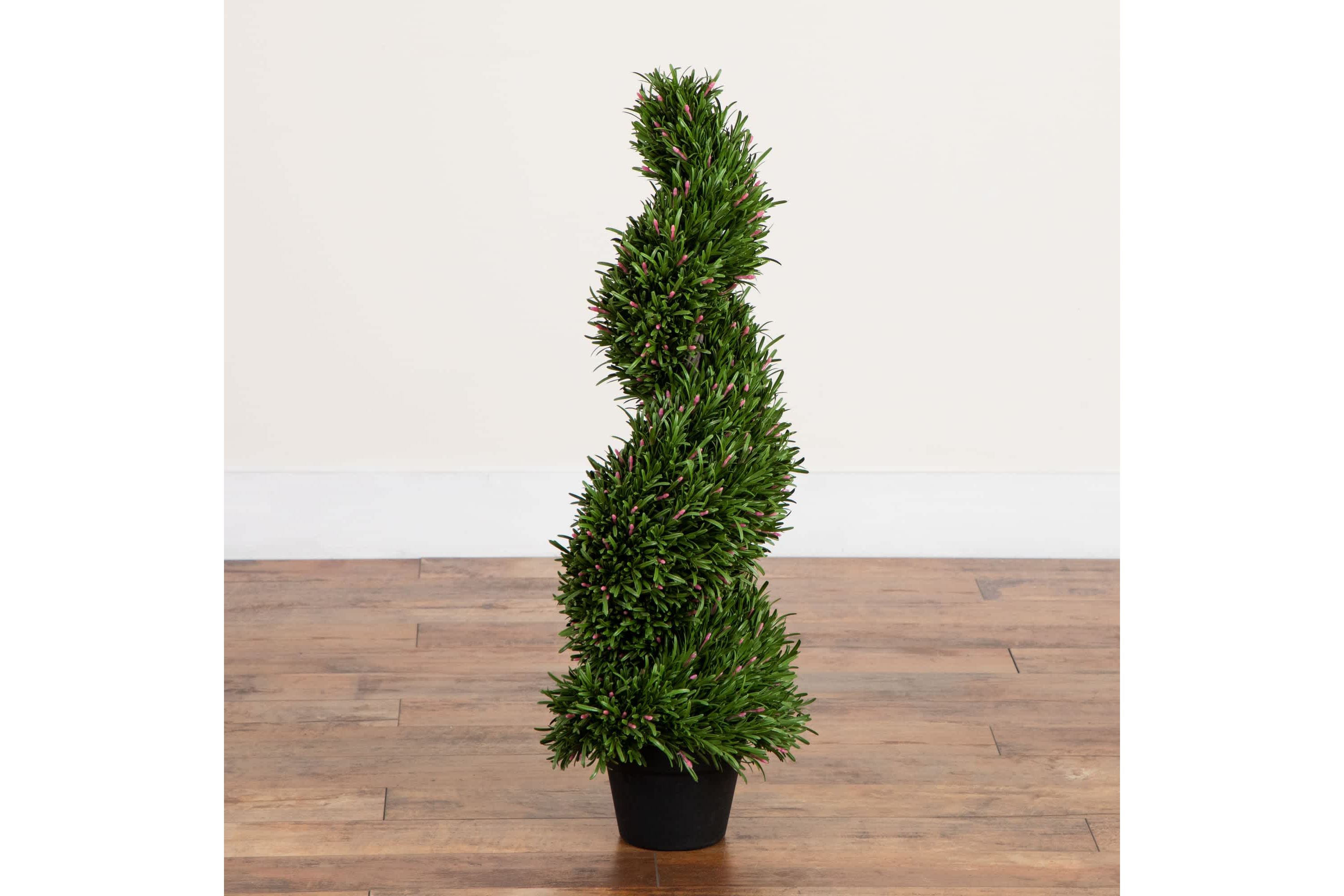 3-Foot UV Resistant Artificial Rosemary Spiral Topiary Tree (Indoor/Outdoor)