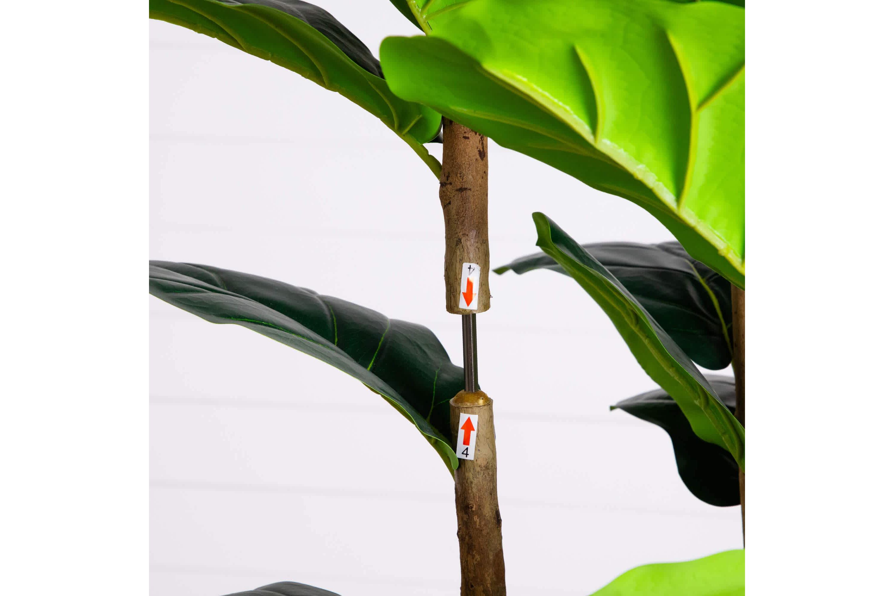 8-Foot Artificial Fiddle Leaf Tree in Decorative White Planter
