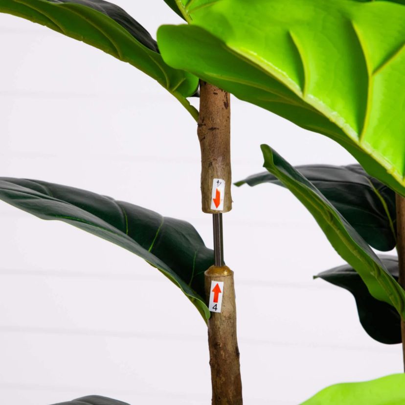 8-Foot Artificial Fiddle Leaf Tree in Decorative White Planter