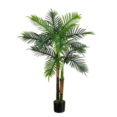 Nearly Natural 4-Foot UV Resistant Artificial Double Robellini Palm Tree (Indoor/Outdoor)