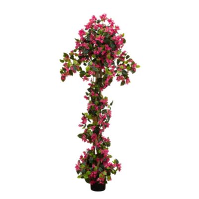 Nearly Natural 6-Foot UV Resistant Artificial Spiral Bougainvillea Tree (Indoor/Outdoor), Pink