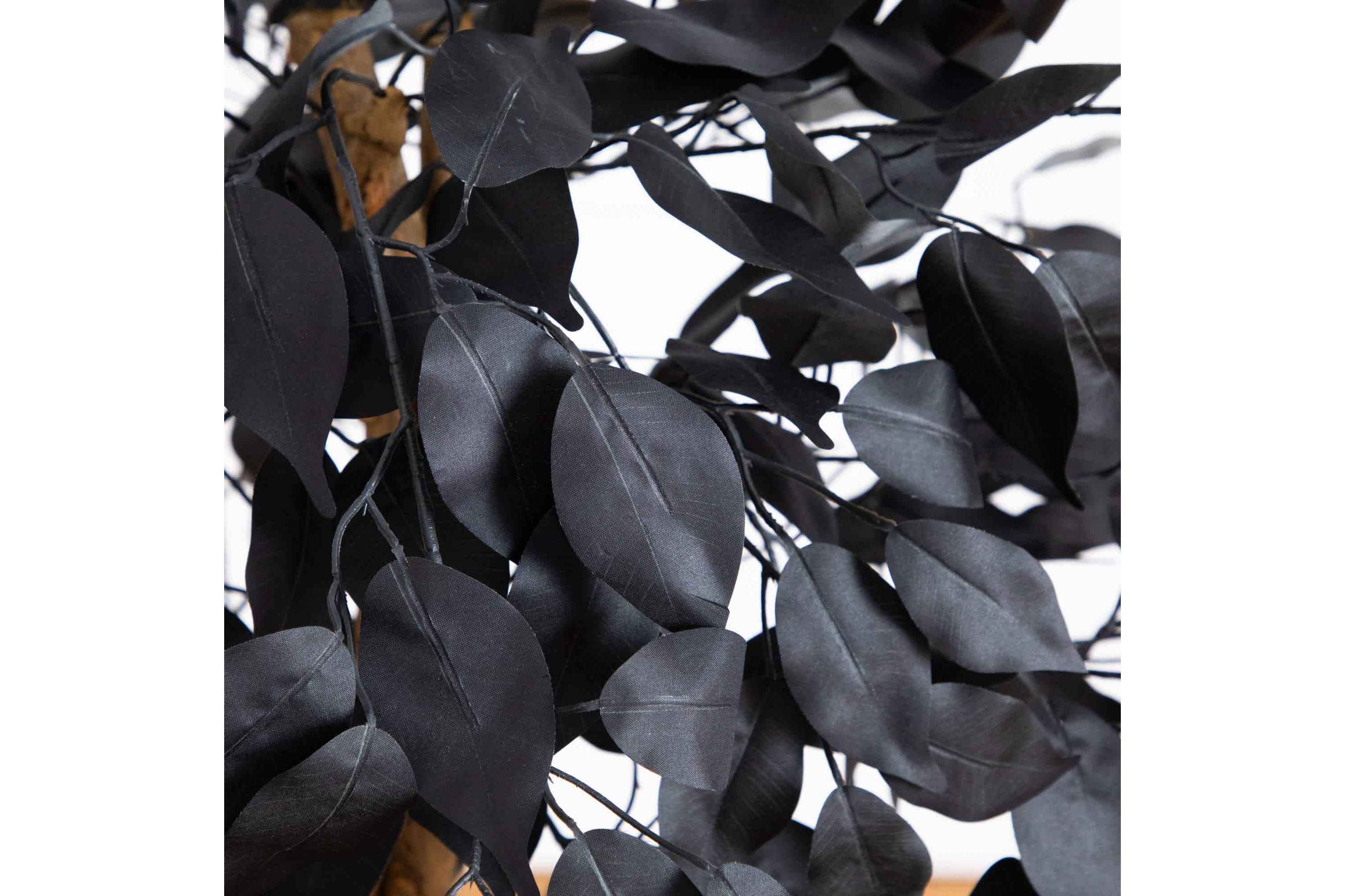 4-Foot Artificial Halloween Black Ficus Tree with Natural Trunk