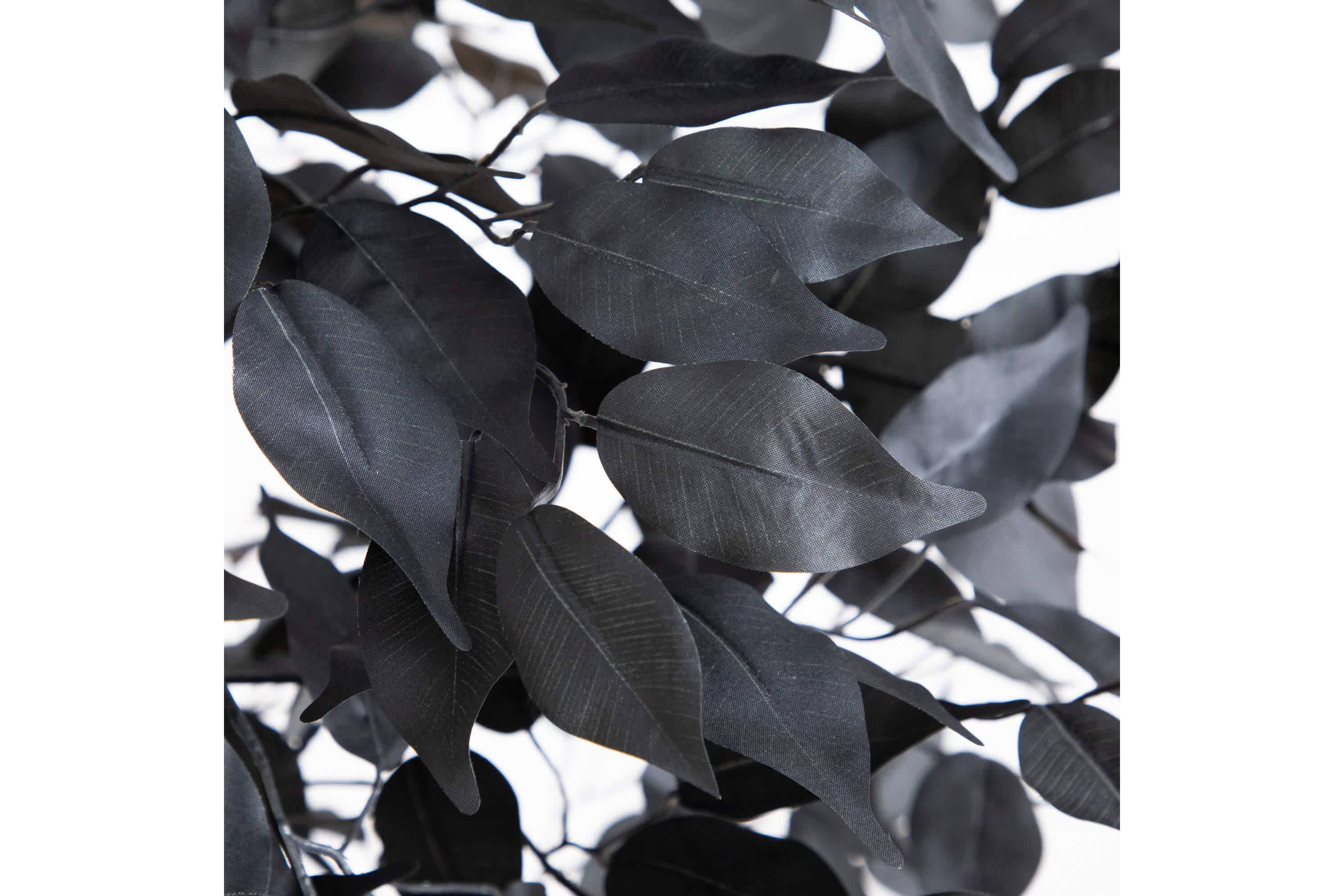 5-Foot Artificial Halloween Black Ficus Tree with Natural Trunk