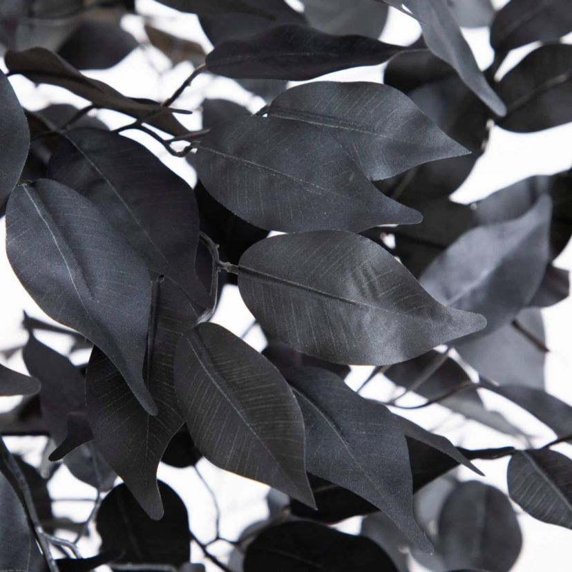 5-Foot Artificial Halloween Black Ficus Tree with Natural Trunk