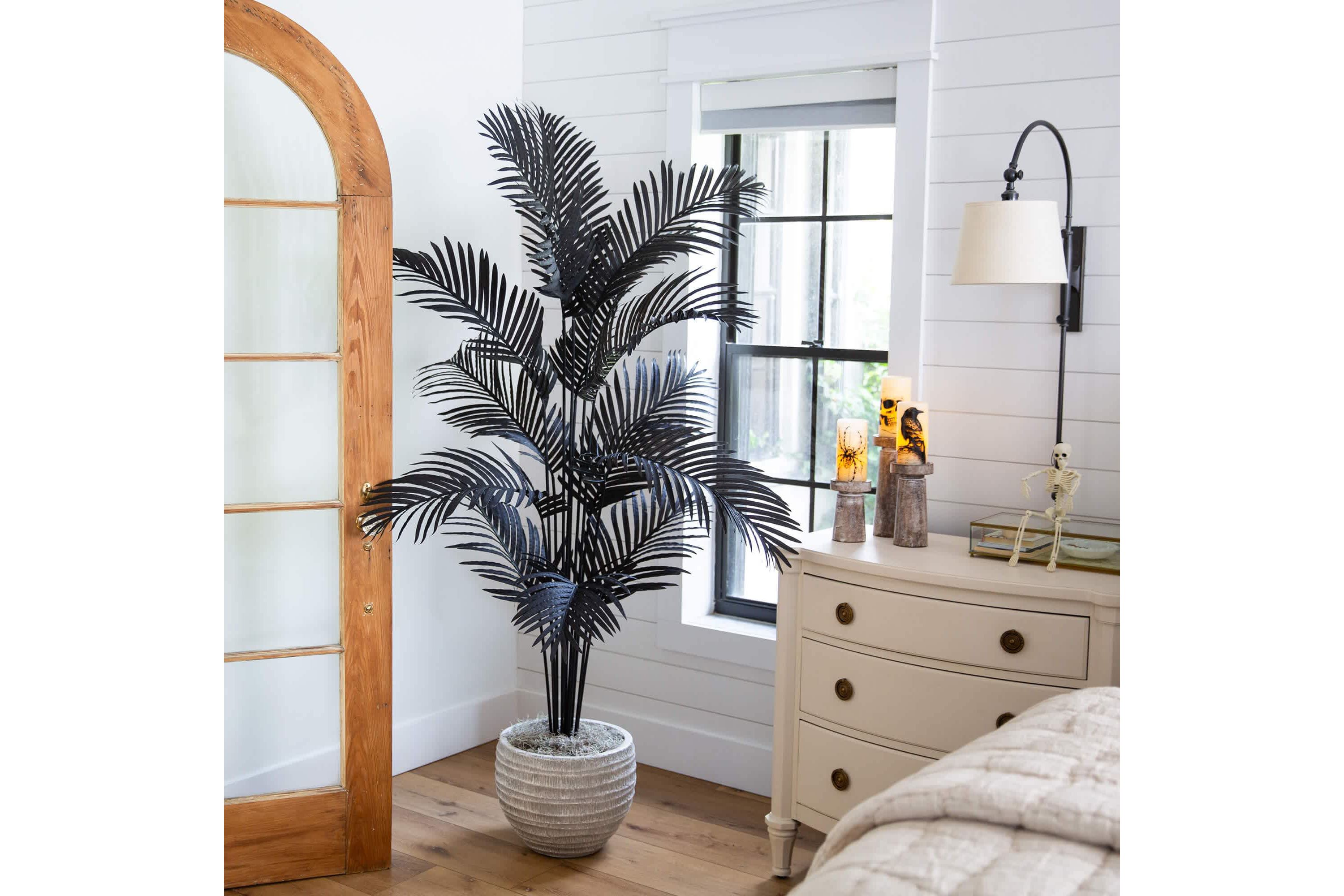 6-Foot Artificial Halloween Black Paradise Palm Tree