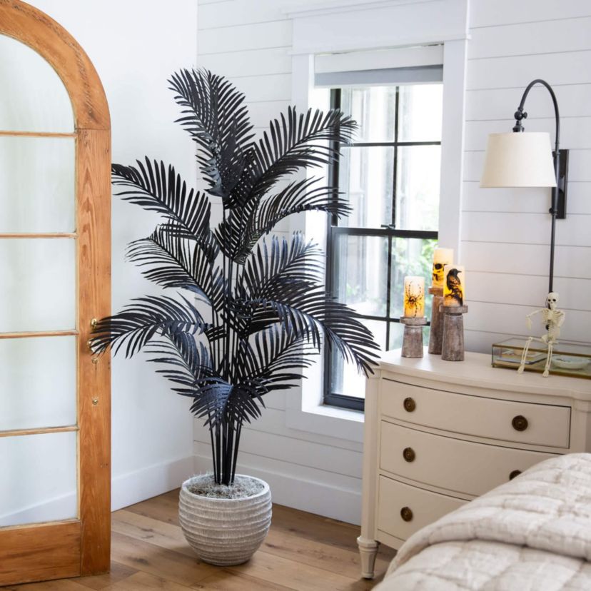6-Foot Artificial Halloween Black Paradise Palm Tree