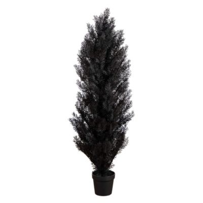 Nearly Natural 4-Foot UV Resistant Artificial Halloween Black Cedar Tree (Indoor/Outdoor)