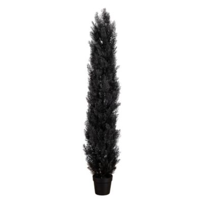 Nearly Natural 6-Foot UV Resistant Artificial Halloween Black Cedar Tree (Indoor/Outdoor)