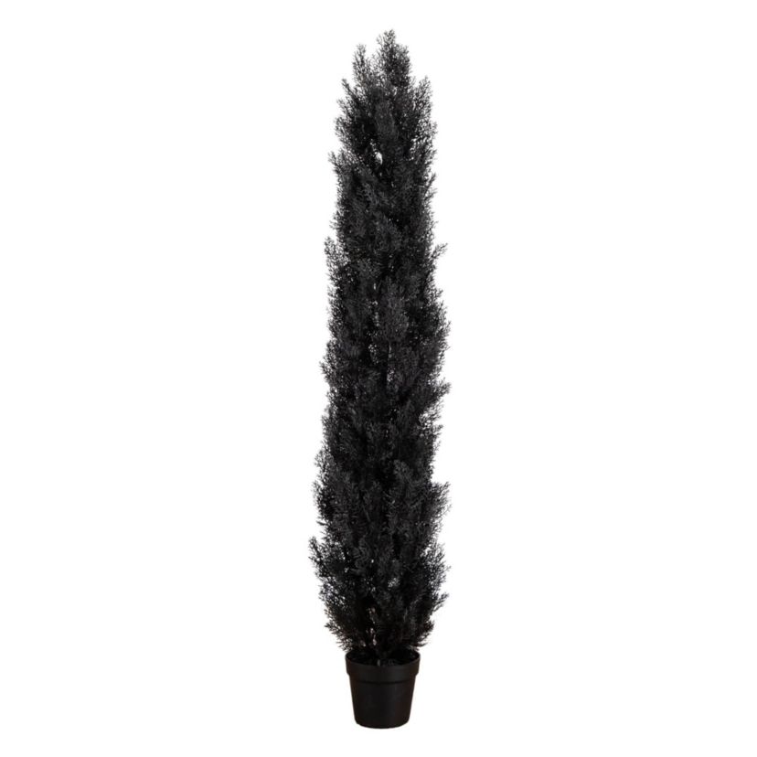 6-Foot UV Resistant Artificial Halloween Black Cedar Tree (Indoor/Outdoor)
