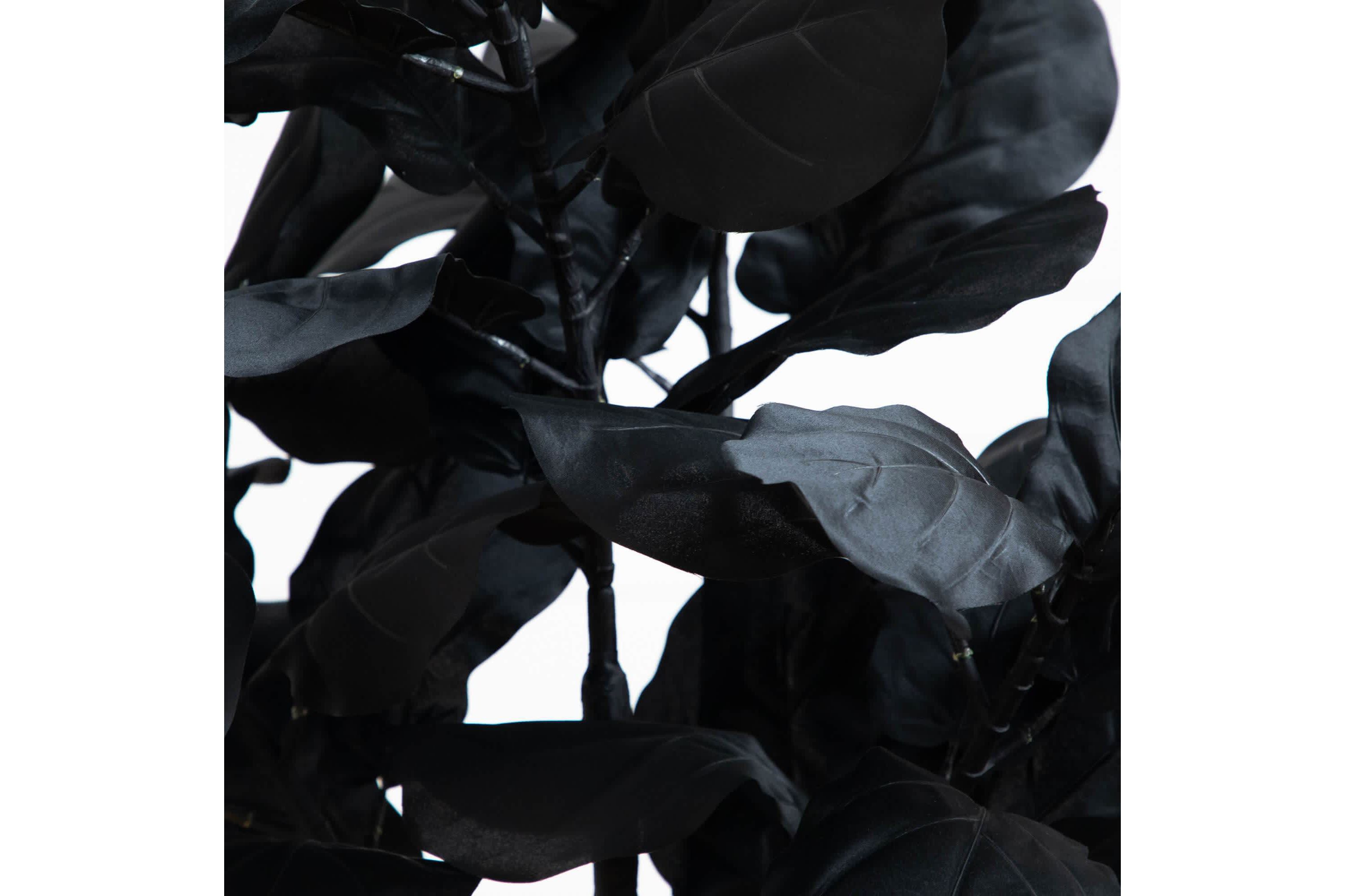 4-Foot Artificial Halloween Black Fiddle Leaf Tree