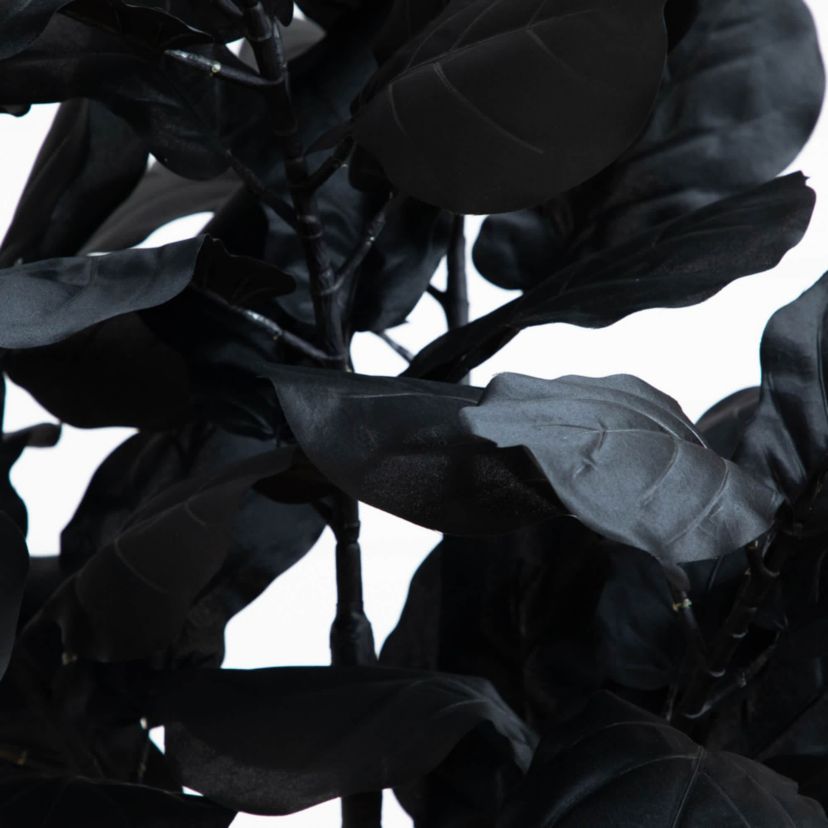 4-Foot Artificial Halloween Black Fiddle Leaf Tree