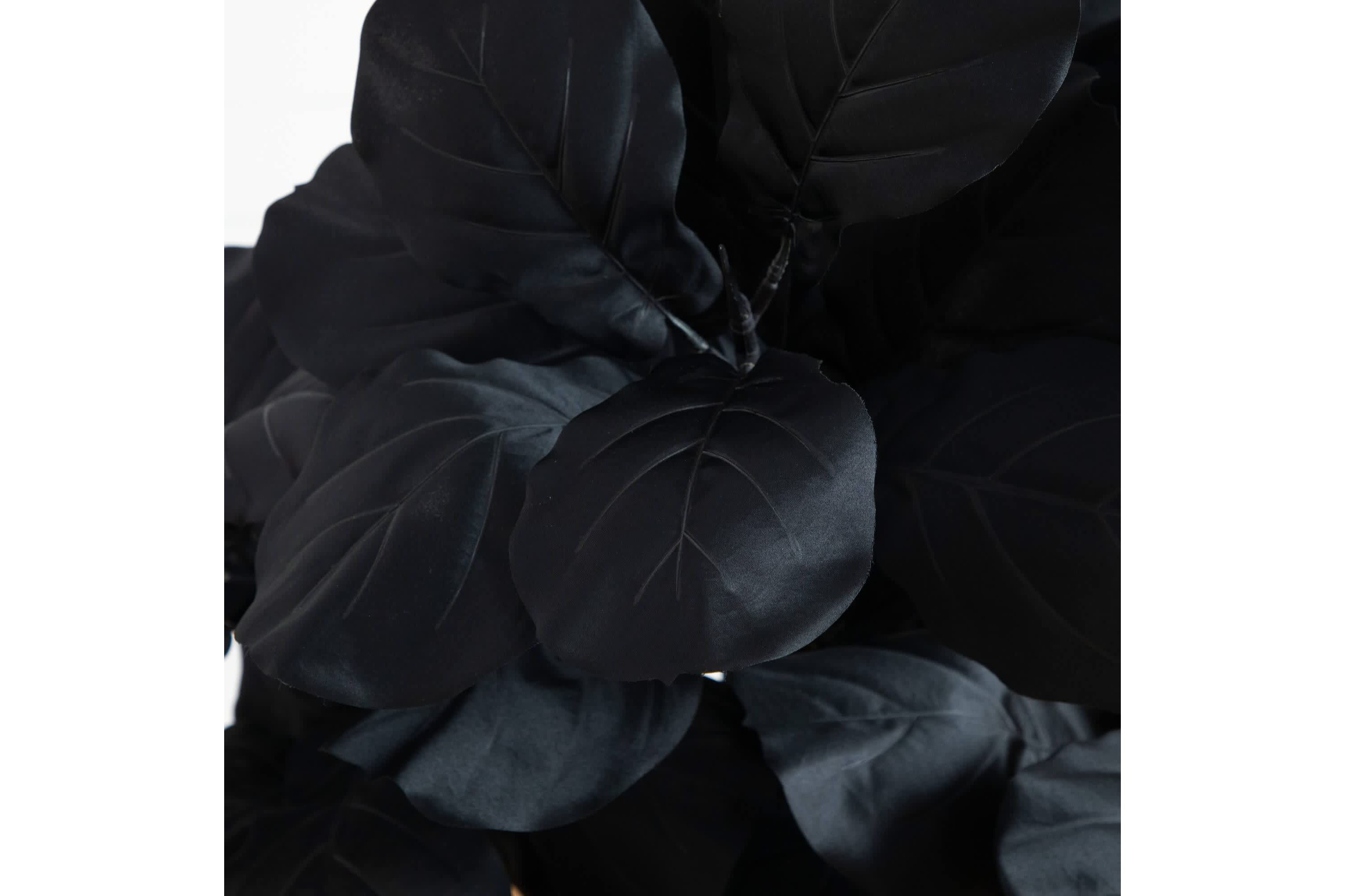 4-Foot Artificial Halloween Black Fiddle Leaf Tree