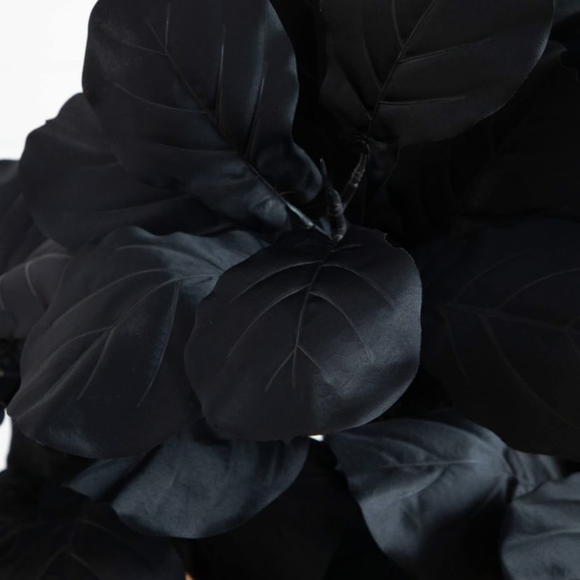 4-Foot Artificial Halloween Black Fiddle Leaf Tree