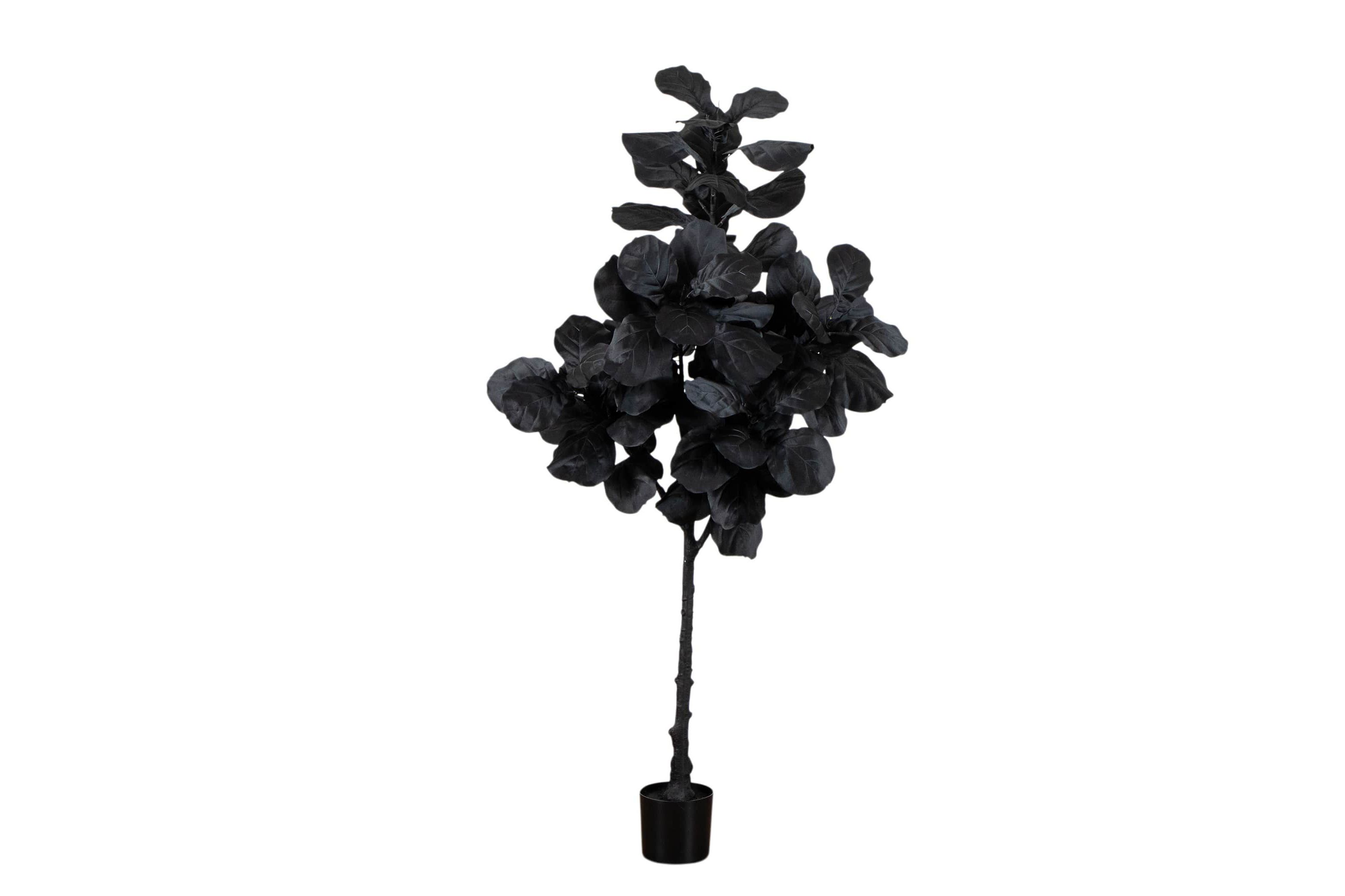 6-Foot Artificial Halloween Black Fiddle Leaf Tree