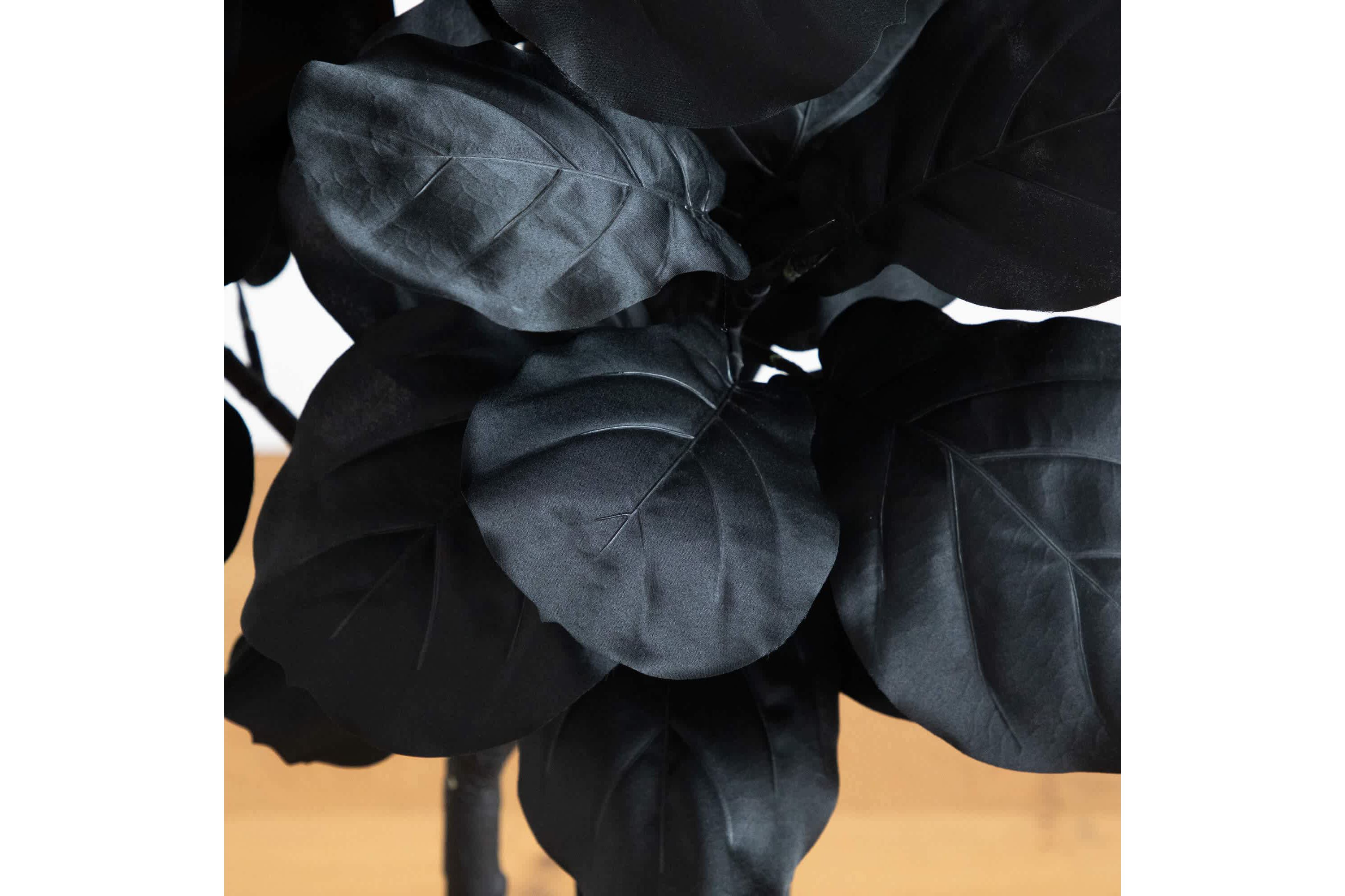 6-Foot Artificial Halloween Black Fiddle Leaf Tree
