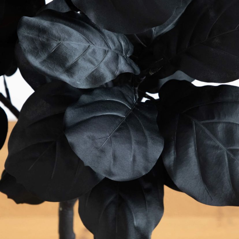 6-Foot Artificial Halloween Black Fiddle Leaf Tree