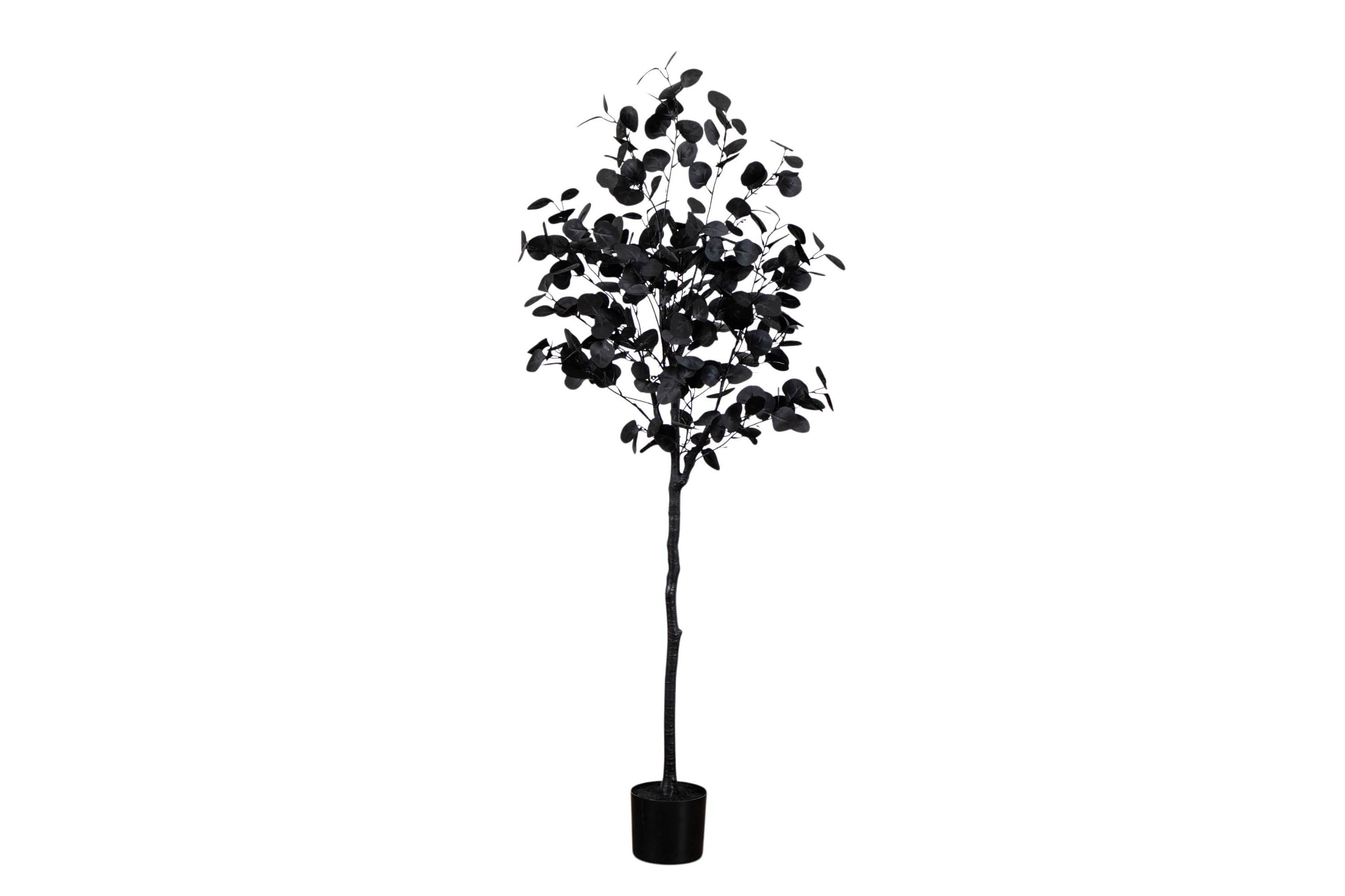 5-Foot Artificial Halloween Black Eucalyptus Tree