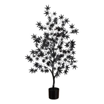 Nearly Natural 4-Foot Artificial Halloween Eerie Black Maple Tree