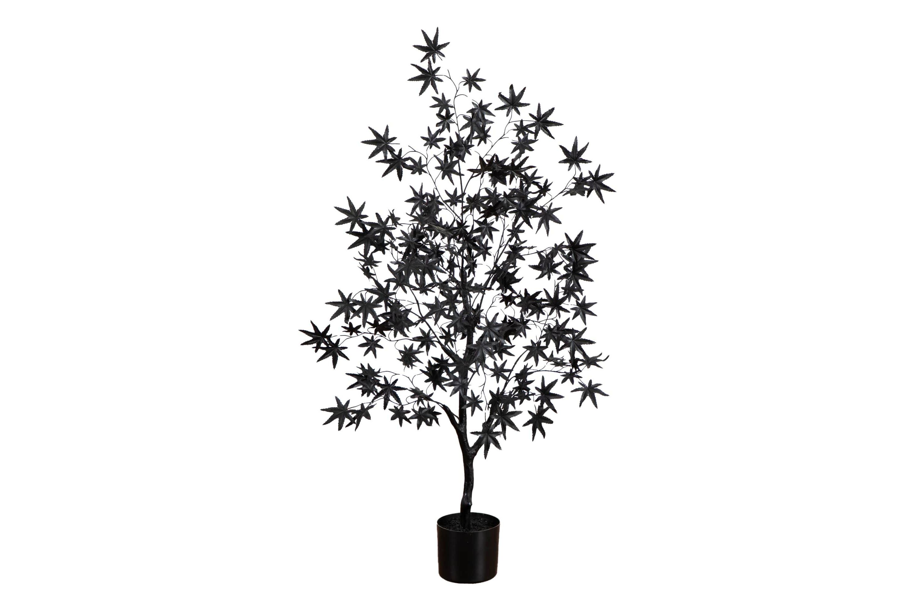 4-Foot Artificial Halloween Eerie Black Maple Tree