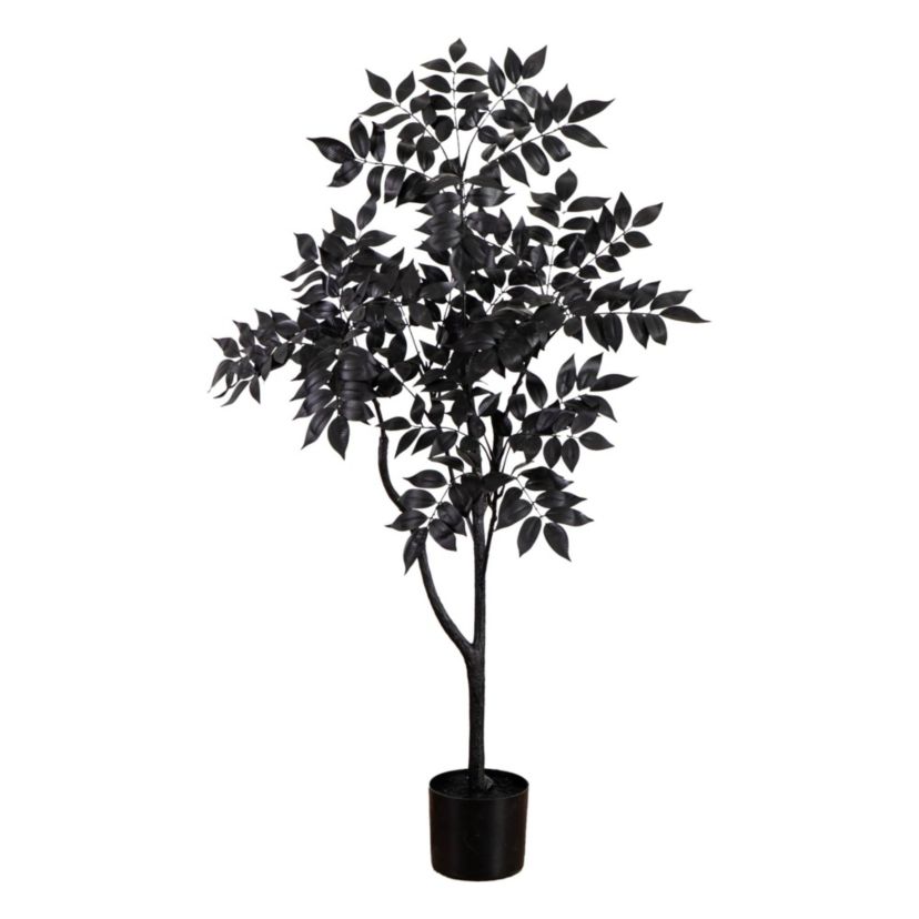 4-Foot Artificial Halloween Black Sumac Tree