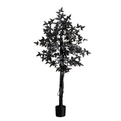 Nearly Natural 5-Foot Artificial Halloween Black Maple Tree with Natural Trunk