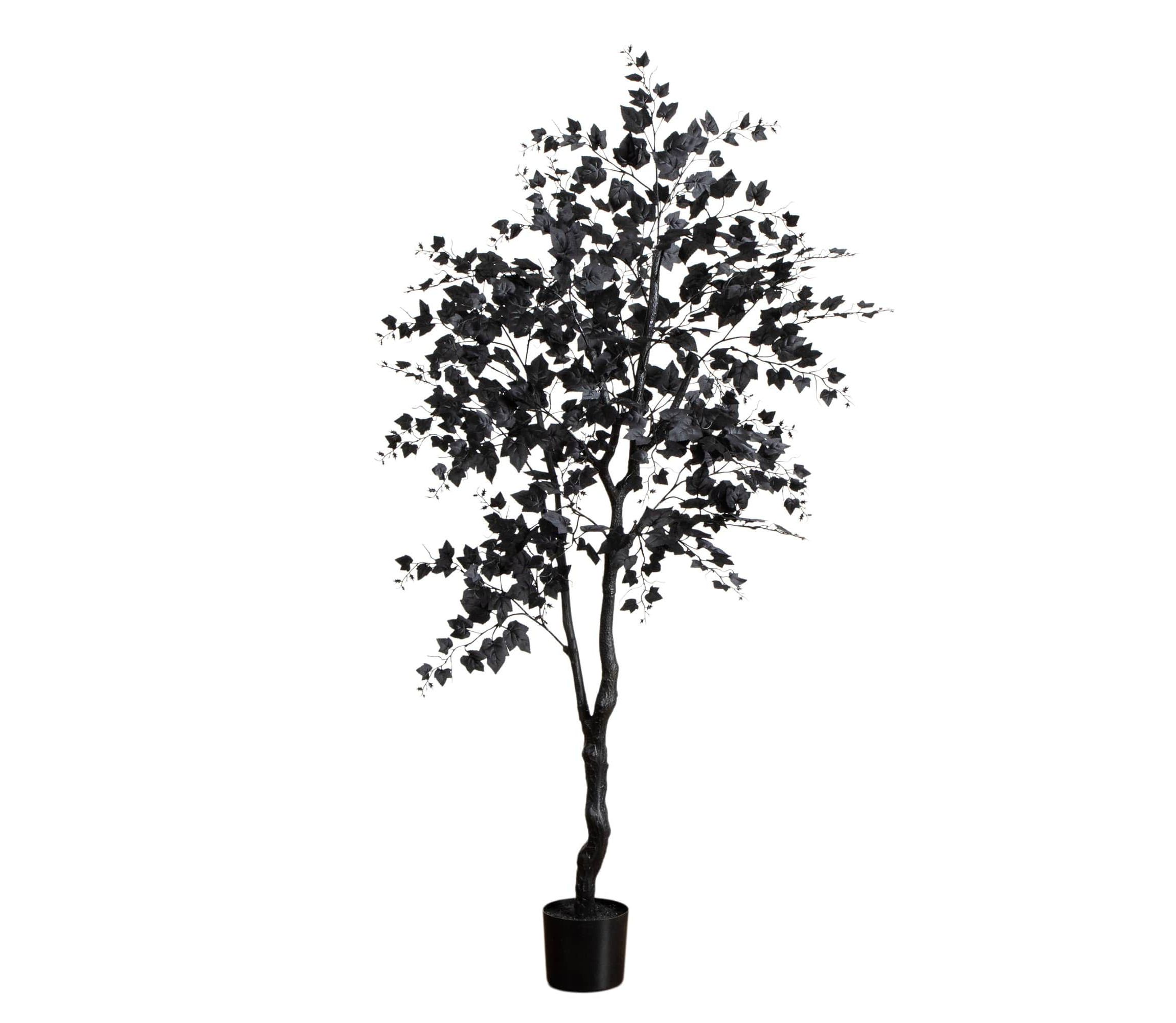 6-Foot Artificial Halloween Black Maple Tree