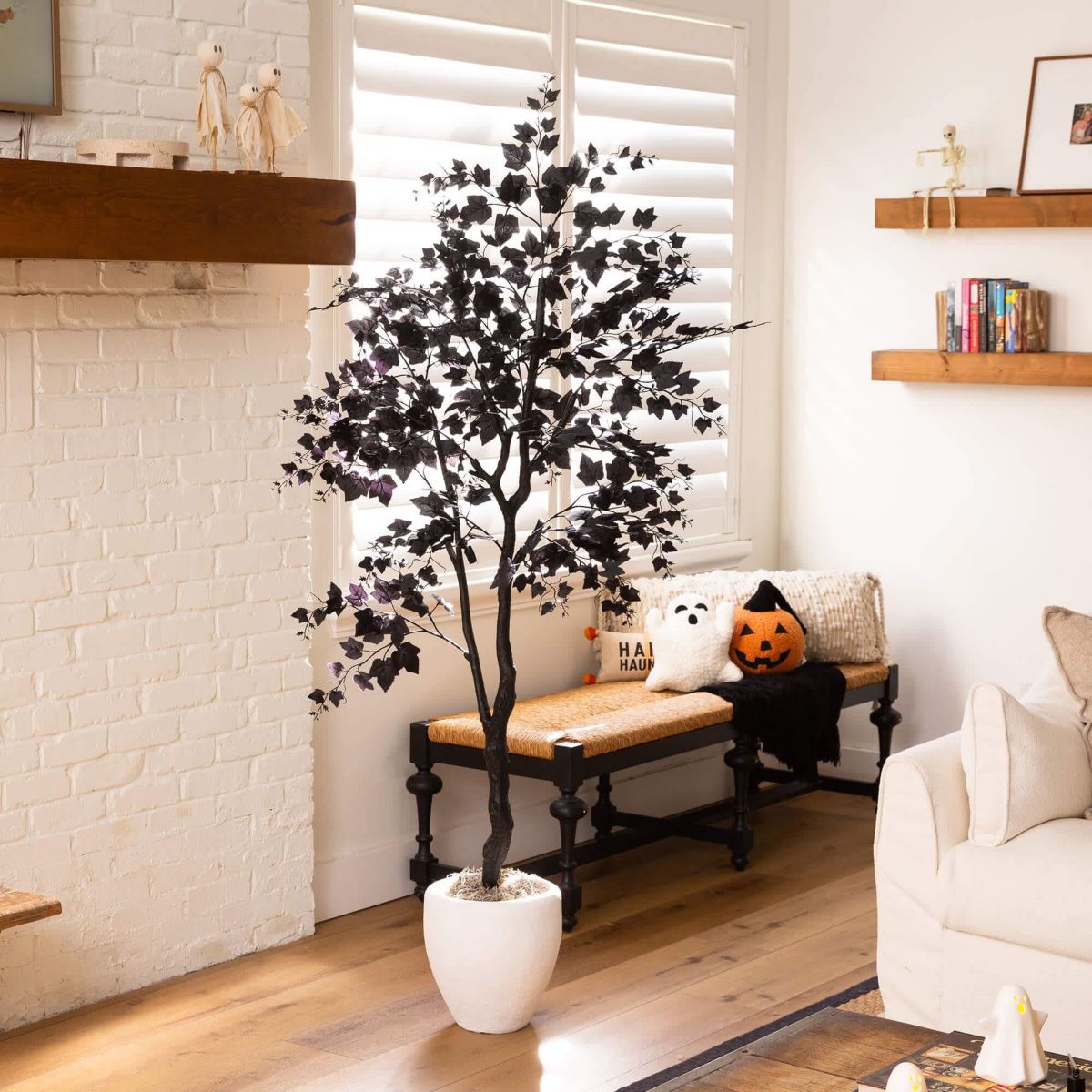 6-Foot Artificial Halloween Black Maple Tree