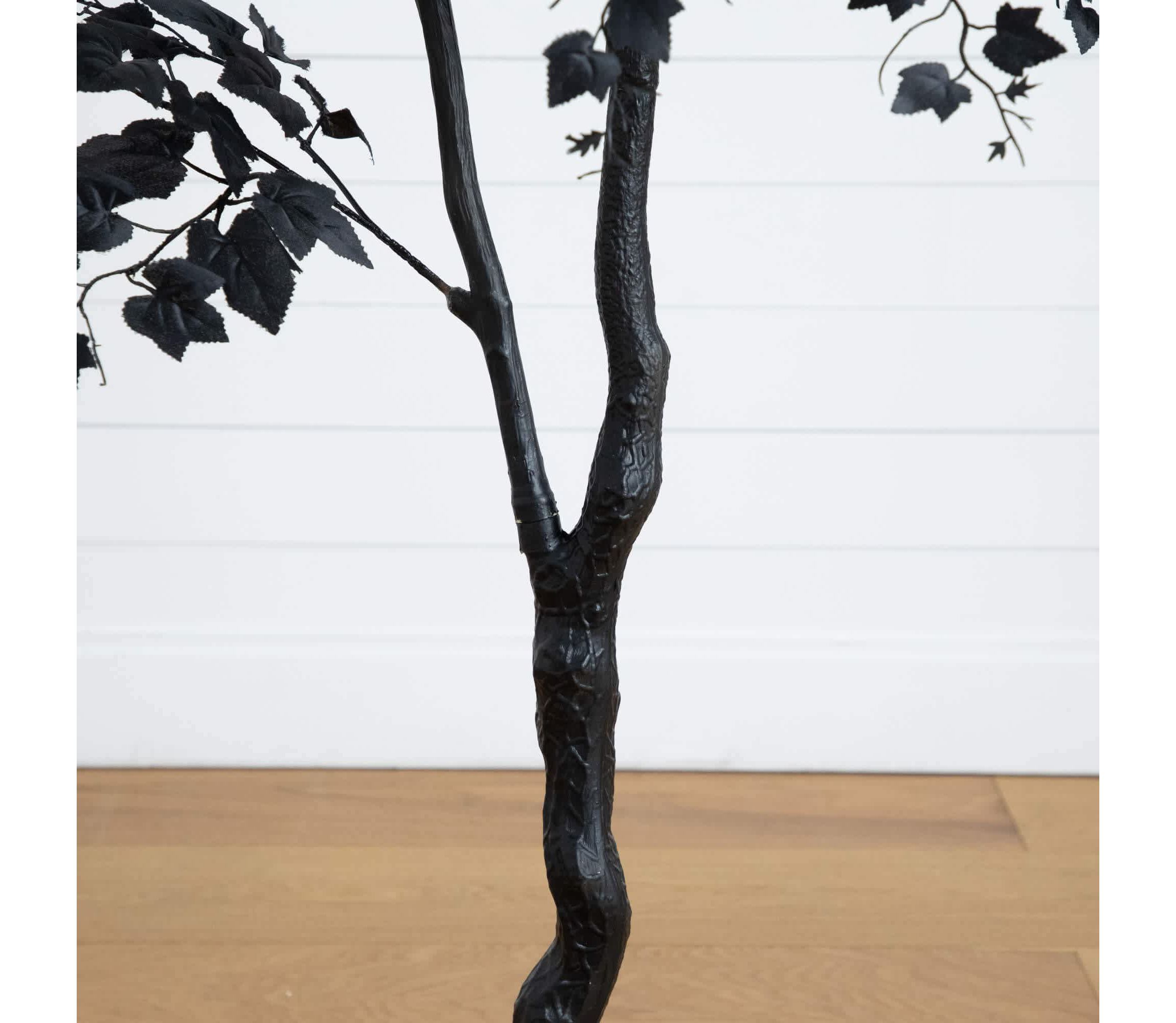 6-Foot Artificial Halloween Black Maple Tree