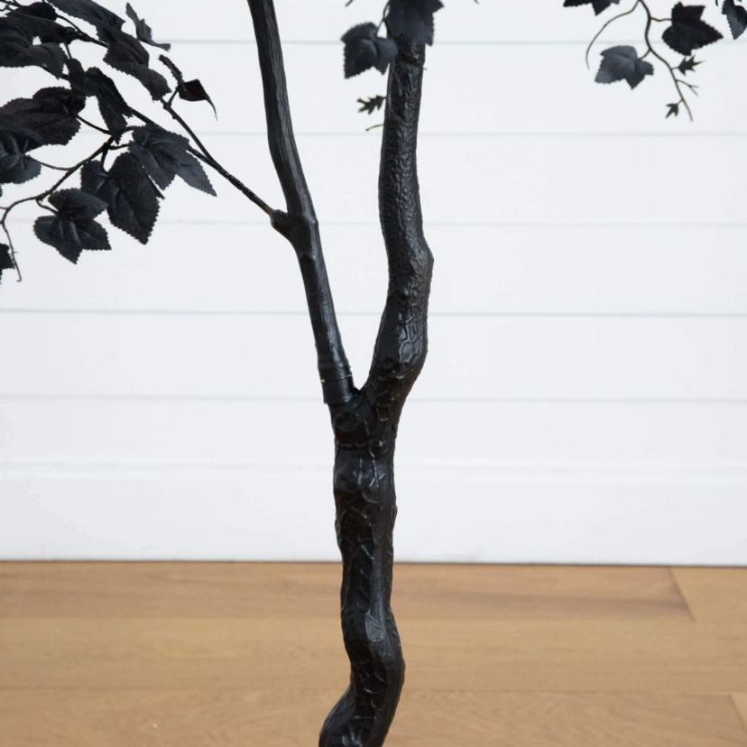 6-Foot Artificial Halloween Black Maple Tree