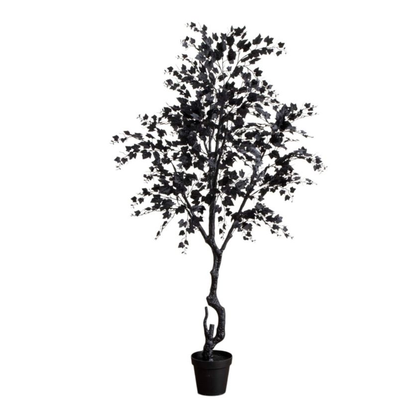 7-Foot Artificial Halloween Black Maple Tree