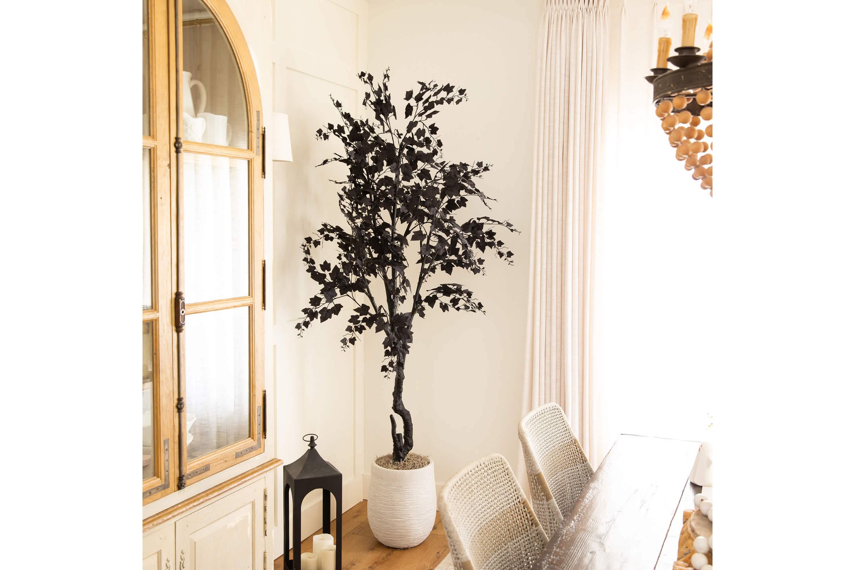 7-Foot Artificial Halloween Black Maple Tree