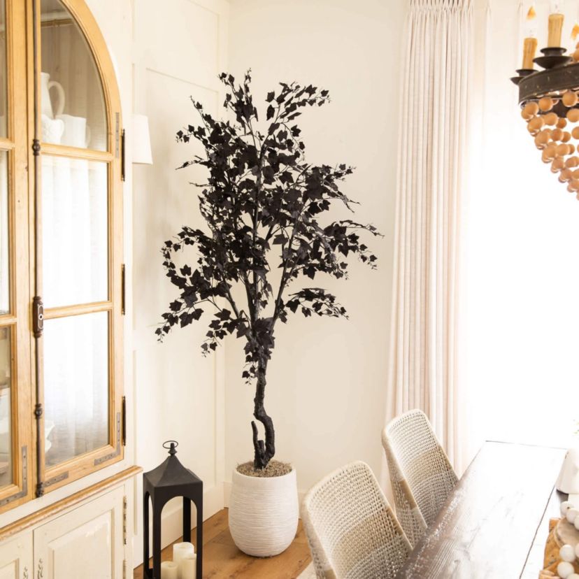 7-Foot Artificial Halloween Black Maple Tree